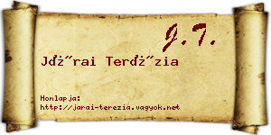 Járai Terézia névjegykártya